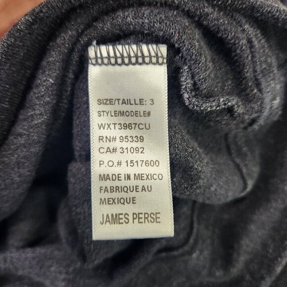 James Perse Cowl Funnel Neck Top Womens 3 Large Charcoal Gray Heather Pullover - Picture 10 of 10